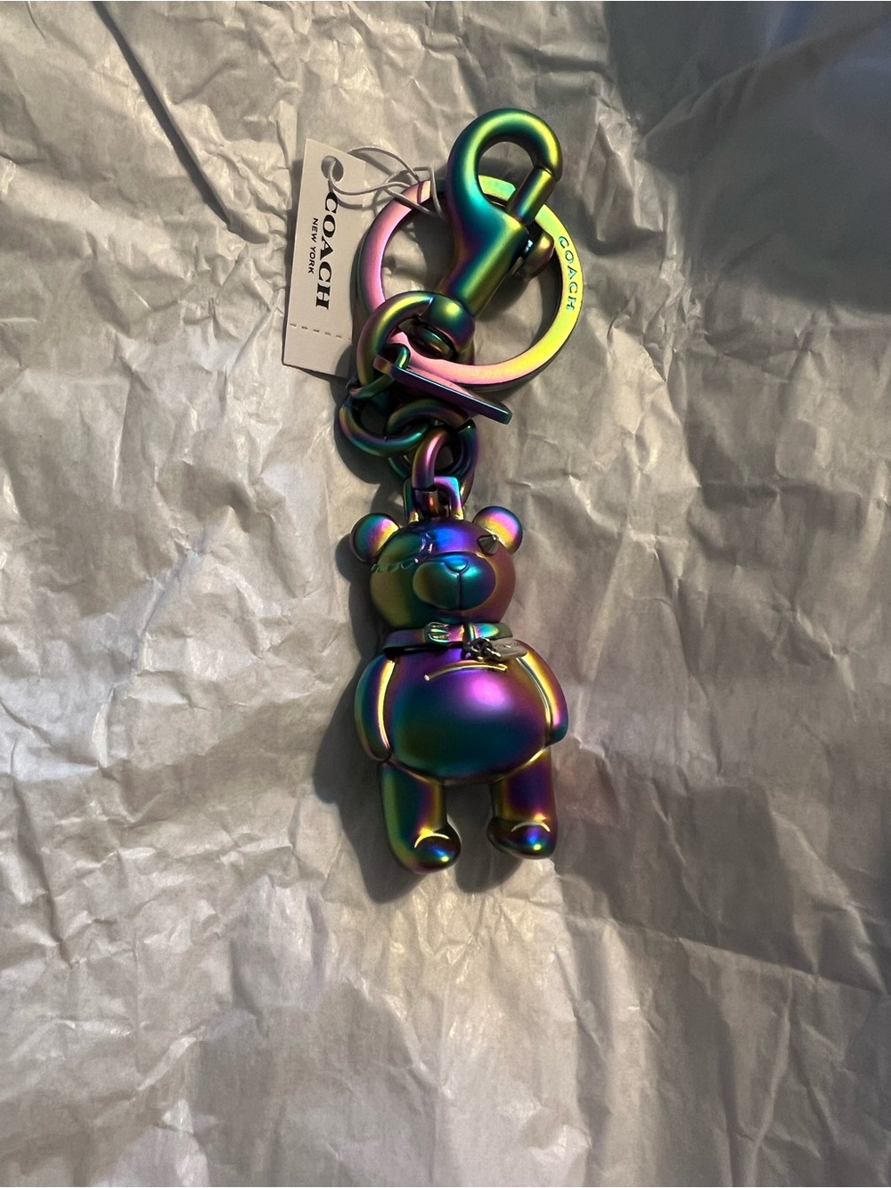 Coach 3D Oil Slick Bear Charm NWTS!
